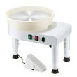 Roata de olarit electrica,  Diametru platan 35 cm, pedala, 450 W, viteza 60-300 rpm, Alb, bazin detasabil, motor fara perii, Kit accesorii