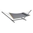 Hamac cu suport otel si perna, matlasat, pentru 2 persoane, max 217 kg, 3760 x 987 x 1050 mm, Gri