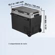 Frigider auto cu compresor, 2 x zone racire, 58 l, Ecran LED si control Bluetooth, 753 x 461 x 558 mm, 12/24 V DC, 110-240 V AC, -20 ℃ pana la 20 ℃