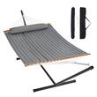 Hamac cu suport otel si perna, matlasat, pentru 2 persoane, max 217 kg, 3760 x 987 x 1050 mm, Gri