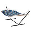 Hamac cu suport otel si perna, matlasat, pentru 2 persoane, max 217 kg, 3760 x 987 x 1050 mm, Albastru/Maro