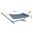 Hamac cu suport otel si perna, matlasat, pentru 2 persoane, max 217 kg, 3760 x 987 x 1050 mm, Albastru/Maro
