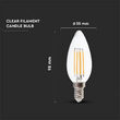 Bec led cu filament, tip lumanare, E14, Dimabil, 4W, 3000K