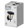 Lampa solara de perete, Exterior IP65, Negru, 110 lm, Lumina alb rece, neutru si calda