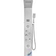 Panou dus hidromasaj, Inox Argintiu, 6 functii, Led, 1345 × 200 × 460 mm, 4 jeturi masaj corporal, Led