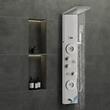 Panou dus hidromasaj, Inox Argintiu, 6 functii, Led, 1345 × 200 × 460 mm, 4 jeturi masaj corporal, Led