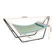 Hamac cu suport otel si perna, matlasat, pentru 2 persoane, max 225 kg, 3125 x 920 x 1340 mm, dungi verzi
