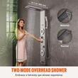 Panou dus hidromasaj, Inox Argintiu, 6 functii, Led, 1345 × 200 × 460 mm, 4 jeturi masaj corporal, Led