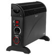Convector electric negru, Termostat, 3 trepte de putere 750 / 1250 / 2000 W, Lungime cablu de alimentare 150 cm