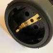 Cupla stecher cauciucat Ipee 1329, cu contact de protectie, 16A, max.250V, negru, IP44