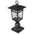 Set 2 lampi pentru gradina cu senzor de lumina inclus, Retro Aluminiu/Sticla, E27, max 100 W, 180 x 180 x 450 mm, fara bec, IP45