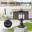 Set 2 lampi pentru gradina cu senzor de lumina inclus, Retro Aluminiu/Sticla, E27, max 100 W, 180 x 180 x 450 mm, fara bec, IP45