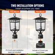 Set 2 lampi pentru gradina cu senzor de lumina inclus, Retro Aluminiu/Sticla, E27, max 100 W, 180 x 180 x 450 mm, fara bec, IP45