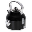 Fierbator electric cu termometru, 1.7 l, Inox, Negru, 2200 W, Retro design