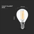 Bec led filament, P45, E14, putere 6W, 130Lm/W, 6500K Alb rece