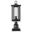 Set 2 lampi pentru gradina cu senzor de lumina inclus, Retro Aluminiu/Sticla, E27, max 100 W, 162 x 162 x 495 mm, fara bec, IP45