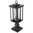 Set 2 lampi pentru gradina cu senzor de lumina inclus, Retro Aluminiu/Sticla, E27, max 100 W, 162 x 162 x 495 mm, fara bec, IP45