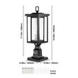 Set 2 lampi pentru gradina cu senzor de lumina inclus, Retro Aluminiu/Sticla, E27, max 100 W, 162 x 162 x 495 mm, fara bec, IP45