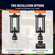 Set 2 lampi pentru gradina cu senzor de lumina inclus, Retro Aluminiu/Sticla, E27, max 100 W, 162 x 162 x 495 mm, fara bec, IP45