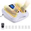 Aparat masaj pentru picioare, tehnologia EMS si TENS, Shiatzu, 4 + 4 electrozi , 25 de moduri si 50 de niveluri de intensitate, Caldura 40-50°C