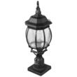 Set 2 Felinare pentru gradina cu senzor de lumina inclus, Retro Aluminiu/Sticla, E27, max 100 W, 220 x 220 x 575 mm, fara bec, IP45