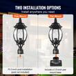 Set 2 Felinare pentru gradina cu senzor de lumina inclus, Retro Aluminiu/Sticla, E27, max 100 W, 220 x 220 x 575 mm, fara bec, IP45