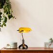 Lampa de birou Clasic Yellow E27, 180 x 260 x H360 mm, Sticla/Metal, max 60W