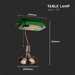 Lampa de birou Clasic Green E27, 180 x 260 x H360 mm, Sticla/Metal, max 60W