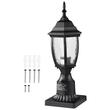 Felinar pentru gradina cu senzor de lumina inclus, Retro Aluminiu/Sticla, E27, max 100 W, 165 x 165 x 440 mm, fara bec, IP45
