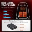 Hanorac cu 5 x zone incalzire pentru corp, Unisex, Marimea XL, Negru, Baterie externa 8000mAh, 3 niveluri de temperatura reglabile