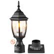 Felinar pentru gradina cu senzor de lumina inclus, Retro Aluminiu/Sticla, E27, max 100 W, 165 x 165 x 440 mm, fara bec, IP45