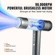 Uscator de par de mare viteza 1900 W, 108000 rpm, 3 de milioane de ioni negativi, 3 temperaturi, 3 viteze, motor fara perii, Gri