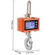 Cantar electronic cu carlig Vevor 1000 kg, Afisaj LED, precizie 500 g, Telecomanda