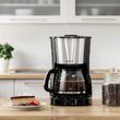 Cafetiera cu display digital, 1000W, bol din sticla, capacitate 1.25 l, Negru-Argintiu