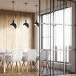 Pendul tavan, E14, fara bec, Negru, Plastic/Aluminiu, 180 x 100 x 1200 mm