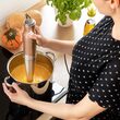 Blender de mana Brown 4 IN 1, putere 1200W, 2 viteze, cutite inox