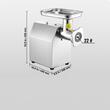 Masina electrica professionala de tocat carne, Inox, 700 W, 4 kg/min, accesorii carnati