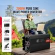 Invertor cu unda sinusoidala pura 2000 W, 12VDC-230VAC, port 2 x USB si 1 x USB-C, telecomanda, afisaj LCD, 2 x prize 220 V