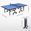 Masa tenis 2740x1525x760 mm, Pliabila, 8 x roti, Interior, fileu inclus, grosime 25 mm