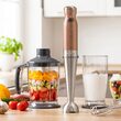 Blender de mana Brown 4 IN 1, putere 1200W, 2 viteze, cutite inox