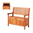 Banca de exterior cu dulap depozitare, Lemn brad, Maro, max 325 kg, 985 × 407 × 255 mm