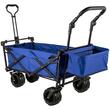 Carucior pliabil pentru gradina, camping, 98.5x54.3x98.5 cm, Capacitate 100 kg, Otel/Nylon, Albastru