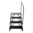 Scara portabila cu balustrada, 4 trepte, Otel, capacitate 200 kg, Negru, Inaltime 720 mm