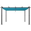 Pavilion cu acoperis retractabil, 2.96 x 3.95 x 2.3 m, impermeabilizare superioara si protectie solara UV50+, Aluminiu/Poliester