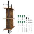 Raft metalic cu 3 x polite incluse din lemn, Vivatechnix Industrial, 1050 x 240 x 965 mm