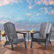 Set 2 scaune pliabile pentru gradina, Gri, 800 × 755 × 915 mm, material HDPE, WaterProof, max 200 kg