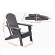 Set 2 scaune pliabile pentru gradina, Gri, 800 × 755 × 915 mm, material HDPE, WaterProof, max 200 kg