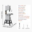Fierastrau cu banda pentru Lemn, 1.1 kW, 0° la 45, 4 viteze reglabile, 440-880 rpm, masa de taiere 395 x 545 mm, Lampa, Lungime banda 2780 mm