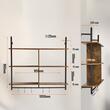 Raft metalic cu 3 x polite incluse din lemn, Vivatechnix Industrial, 1050 x 240 x 965 mm