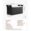 Banca de exterior cu perna si dulap depozitare, rattan artificial, 340 l, Negru, max 360 kg, 125 × 55 × 70 cm
